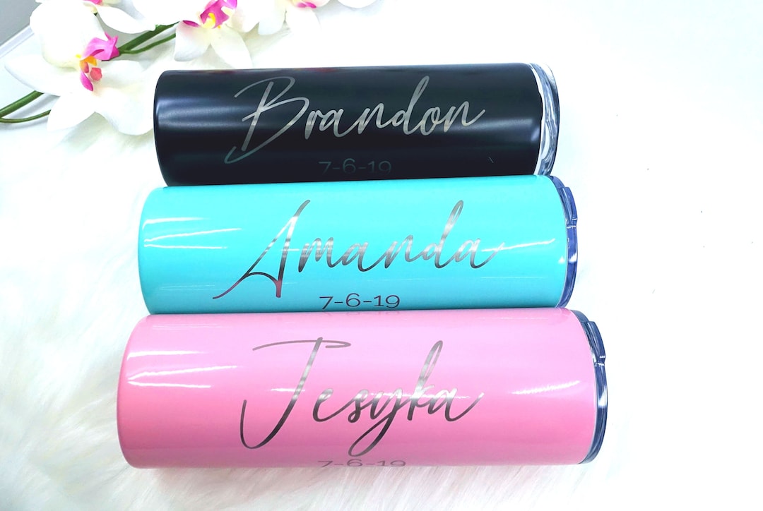 Personalized Tumbler With Straw, Custom Tumbler, Stainless Steel Engraved Tumbler, Personalized ...