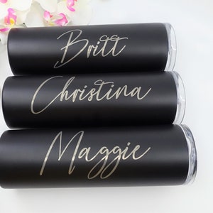 Stainless Steel Tumblers- Bridal Party Skinny Tumblers- Personalized Stainless Steel Tumblers- Personalized Skinny Tumbler- Bridesmaid Cups