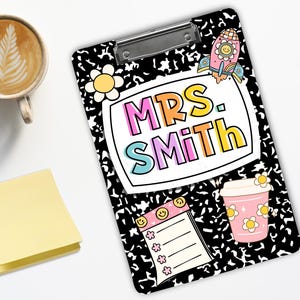 Personalized Teacher Clipboard, Personalized Notebook Clipboard, Back to School, Teacher Gifts, Custom Teacher Composition Notebook PNG