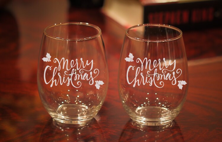 christmas wine glasses plastic