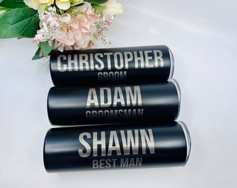 Groomsman Gifts, Groomsman Tumbler with Straw, Stainless Steel Tumbler, Custom Personalized Stainless Steel Skinny Tumbler, Best Man Gift
