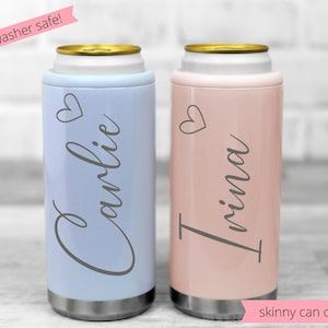 Personalized Skinny Can Cooler, Personalized Slim Can Cooler, Stainless Steel Coozie, Girls Weekend, Vacation Tumbler, Bachelorette Party