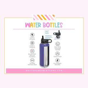 Bottiglia d'acqua incisa da 32 once: divertente bottiglia isolata immagine 7