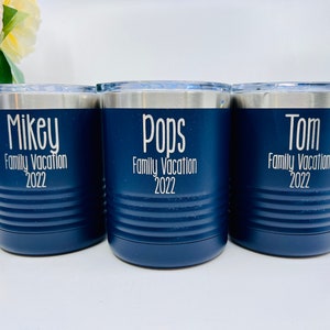 Personalized Scotch Glass: Engraved Family Vacation Tumbler, Groomsmen Gift