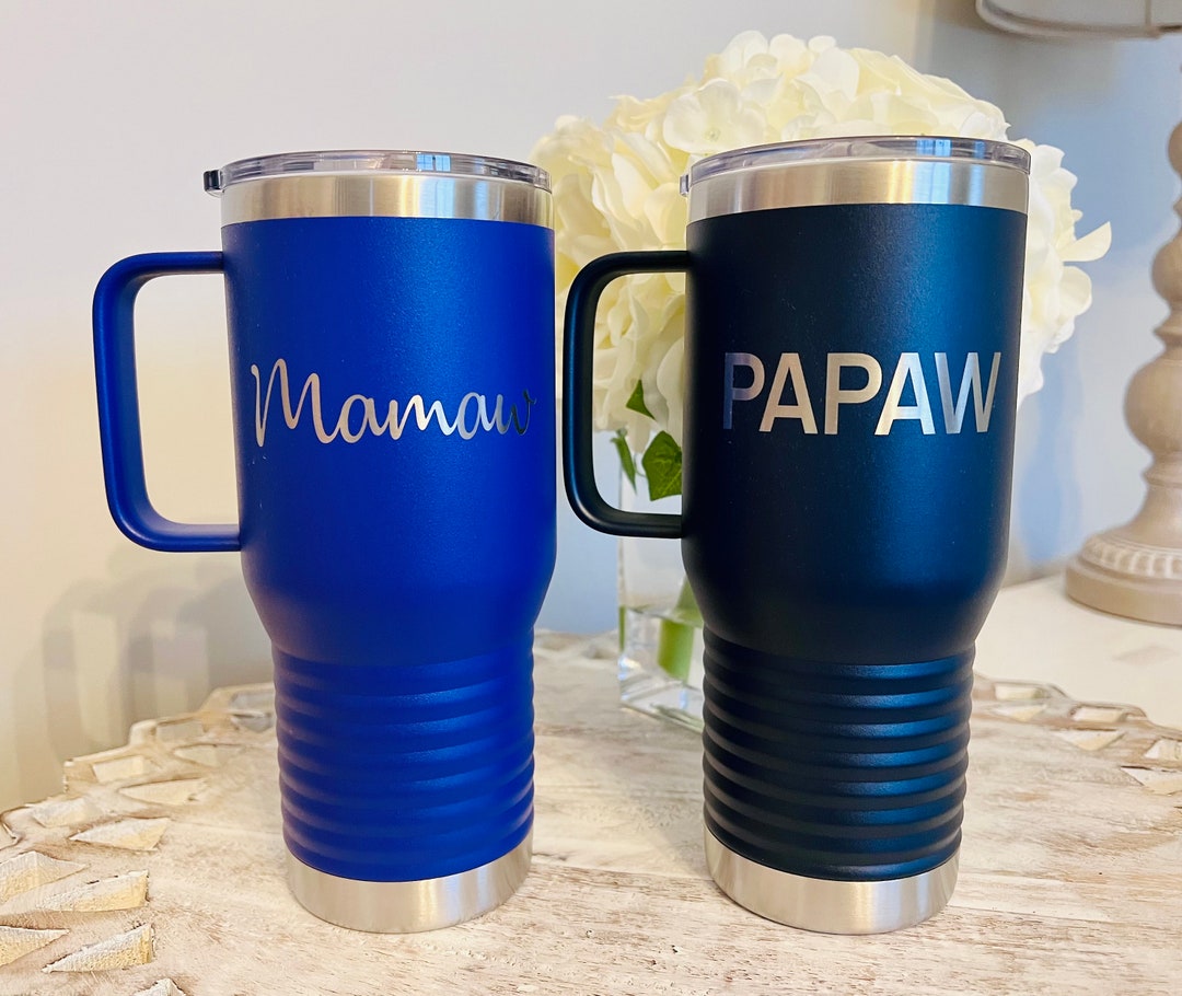 Personalized Coffee Mug With Handle, Grandparent Gift, Papaw and Mamaw