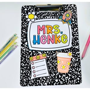 Custom Clipboard, Personalized Teacher Clipboard, Personalized Clipboard, Back to School, Teacher Gifts, Teacher Composition Notebook PNG