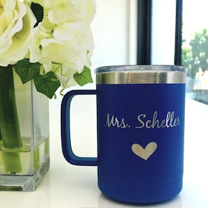 Personalized Coffee Mug with Lid: Engraved Insulated Travel Cup