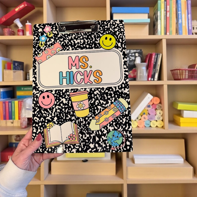 Portapapeles personalizado para profesores: Diseño de cuaderno de composición imagen 3