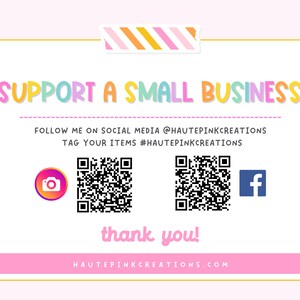 a small business card with a qr code