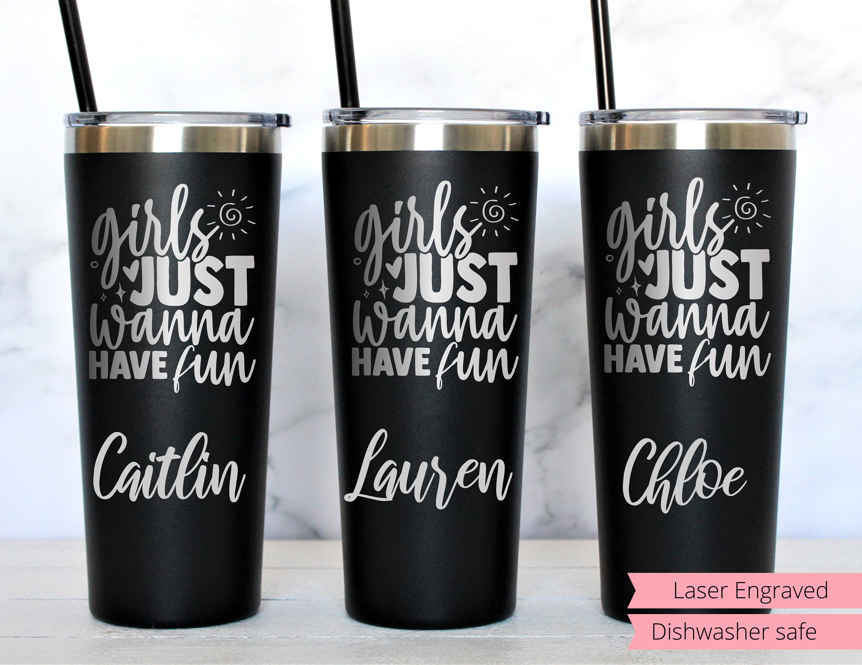 Girls Trip Tumblers, Girls Just Wanna Have Fun Cups, Bachelorette