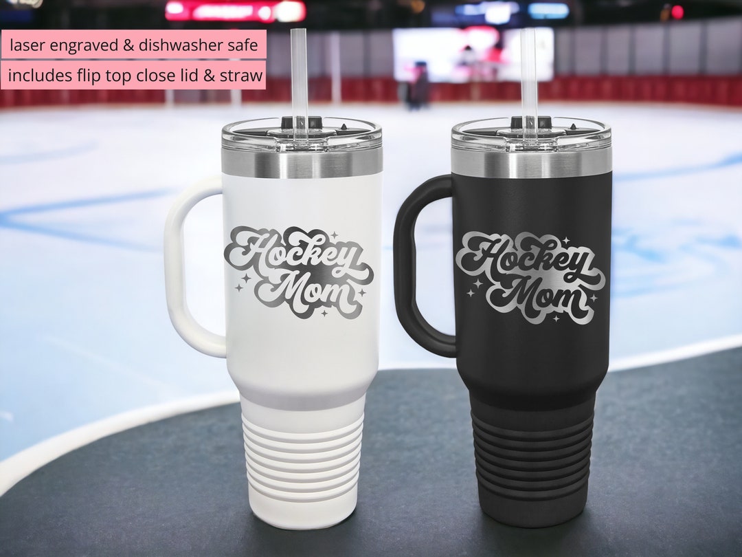 Hockey Mom 40oz Tumbler: Etched Insulated Rink Mom Cup