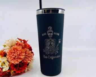 Vaso grabado, taza para café helado, mensaje divertido para mamás en movimiento