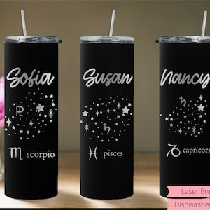 Zodiac Tumbler, Astrology Tumbler, Zodiac Symbol, Personalized Astrology Tumbler, Zodiac Cup