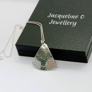 Handmade Recycled Sterling Silver Triangle Pendant Necklace
