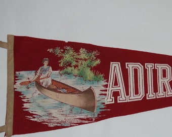Rare early 1900s Adirondacks Souvenir Felt Pennant — Free US Shipping!