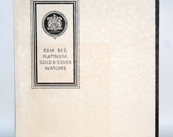 1940s? era Gem Set Platinum Gold Silver Watches Catalogue from the London England Goldsmiths and Silversmiths Company -- Free USA Shipping!