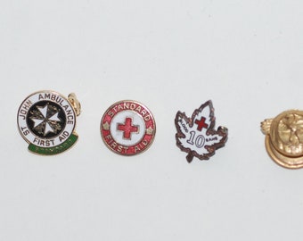 Vintage 1930s-'70s Six (6) Vintage Badges, Buttons, Lapel Pins  --  Free USA Shipping!