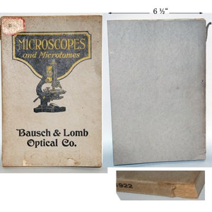 1922 Bausch & Lomb Microscope Catalogue -- Free US Shipping!