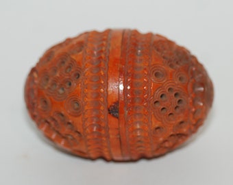 Vintage Egg Form  Coquilla Nut Pomander or Flea Trap -- Free USA Shipping!