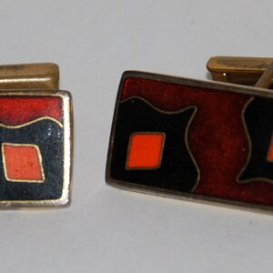 1960s Era Scholz Scholtz and Lammel Germany Enamel Cufflinks Free USA Shipping image 6