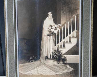 1920s era Lot of 5 Large Format Wedding Photos — Free US Shipping!