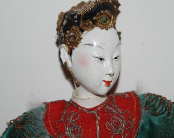 Vintage 1900s - 1920s Chinese Opera Character Doll --  Free USA Shipping!