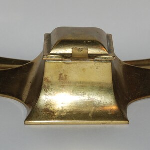 Victorian Art Nouveau Era Brass Inkwell Inkstand Ink Well Free USA Shipping image 4