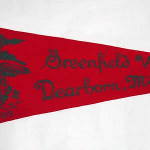 1950s era Greenfield Village Dearborn MI Souvenir Felt Pennant — Free USA Shipping!