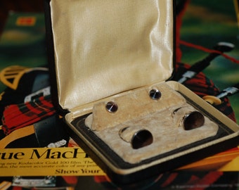 1960s-'70s  Era Swank Mother of Pearl (Abalone) Formal Stud Set in Original Box. Free US Shipping!