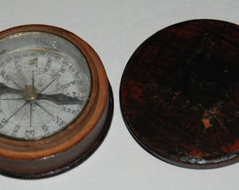 1850s era Pocket Tartanware Pocket Compass -- Free USA Shipping!