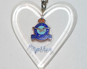 Vintage WWII Era Sweetheart Mother Pendant Canada RCAF Lucite Sterling --  Free USA Shipping!