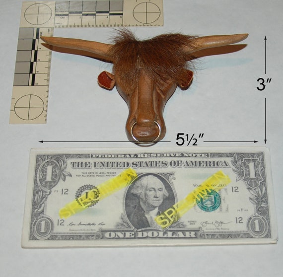 Vintage 1930s-'50s era Large Wooden Longhorn Bull… - image 2