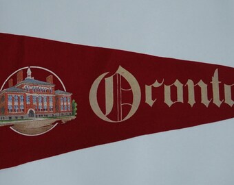 Original 1930s-'40s Souvenir Felt Pennant Oronto WI High School  -- Free USA Shipping!