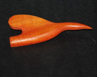 Vintage 1970s-'80s Carved Wood Pin of Goose in Flight --  Free USA Shipping!