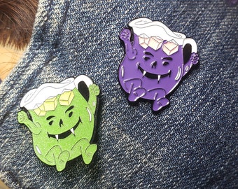 LIMITED EDITION - Kount Kool- Purple - Green Glow in the Dark -  1" Lapel Pin - Soft Enamel - Drink -