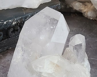 Large Rainbow, Self Healed, Tabular, Transmitter Master Quartz Crystal Cluster, Alter Piece, Decorator Stone, Spiritual Home Decor, Crystals
