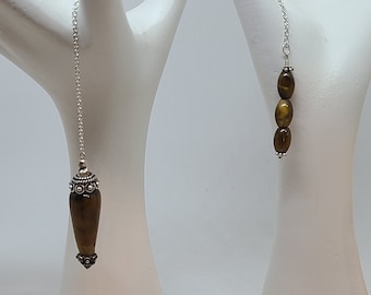 Tiger Eye Crystal Pendulum, Crystal Pendulum, Divination Tool, Tiger Eye Gemstones,