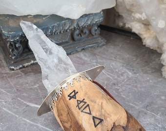 Elemental Double Terminated Crystal Shard Athame, Magical Tool, Ritual Athame, Crystal Energy Tool, Crystal Athame, Crystal Spellcraft tools
