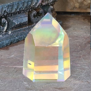AAA Angel Aura Quartz Channeling Dow Crystal Tower, Crystal Alter piece, Large Standing Crystal, Meditation crystal, Inner Child Crystal
