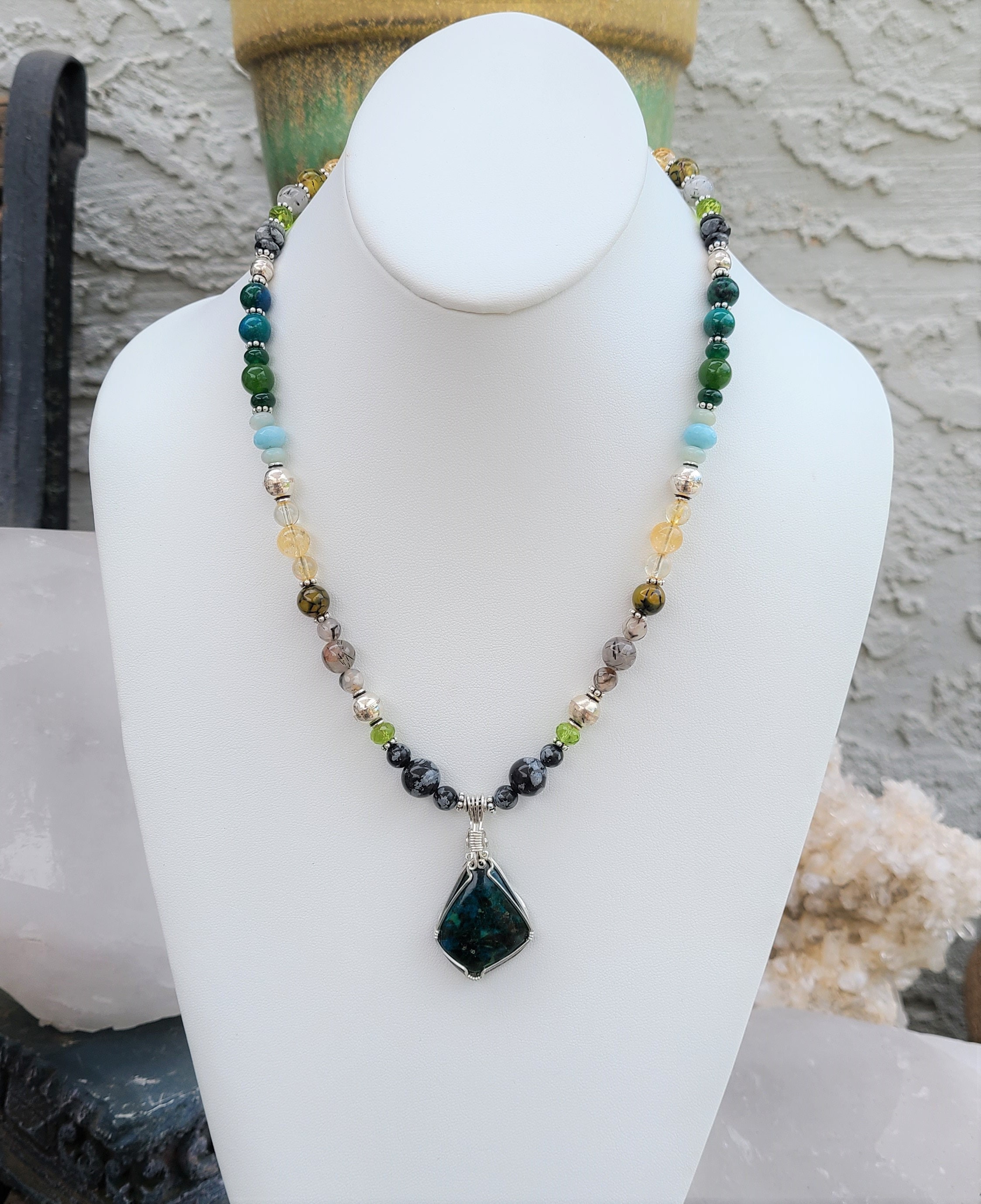 Compassion of Virgo Gemstone Necklace Zodiac Frequency Etsy