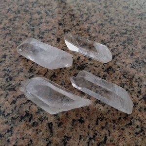 Matched set of 4 Large Double Terminated Abundance, Key Master Quartz Crystal Healing Points with Record Keeper, Inner Child Crystal
