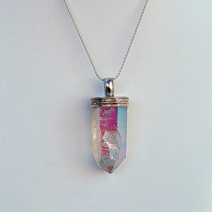 AAA Angel Aura Abundance Generator Master Crystal, Sterling Silver, Hand Made Crystal Pendant, Crystal Necklace, Angel Aura Jewelry Unique