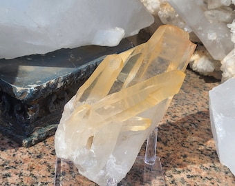 Lemurian Citrine Master Quartz Crystal Cluster, Lemurian Seed Crystal, Citrine Lemurian, One of a Kind, Collectors Crystal, Citrine Cluster