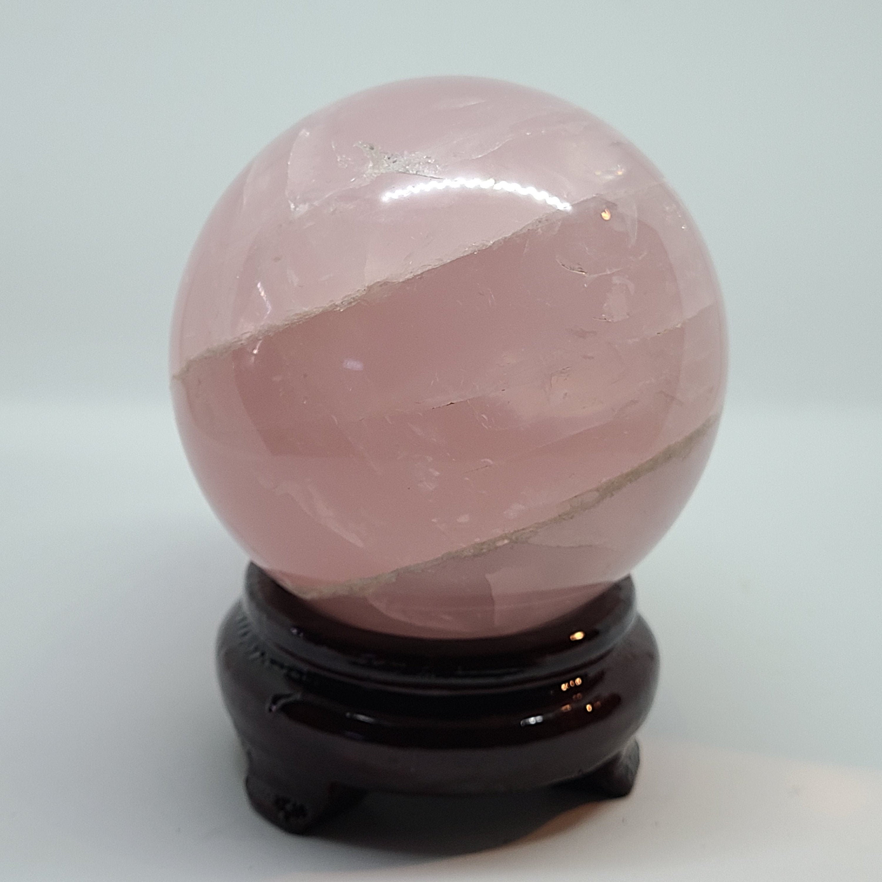 Large Rainbow Rose Quartz Crystal Sphere Rose Crystal Ball Etsy