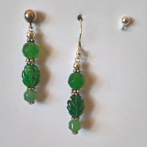 Aventurine Gemstone and Balinese Sterling Silver Earrings