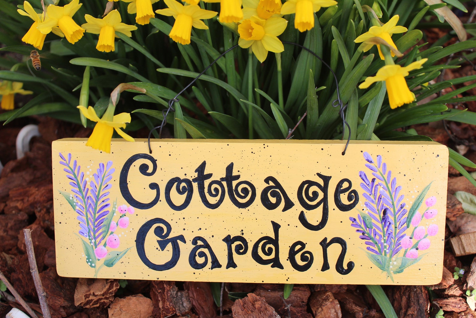 Hand Painted Cottage Garden Sign Flowers Sign Homemade Etsy