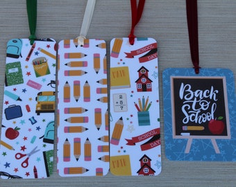 Laminated School Bookmarks Set: Teacher or Student Gift