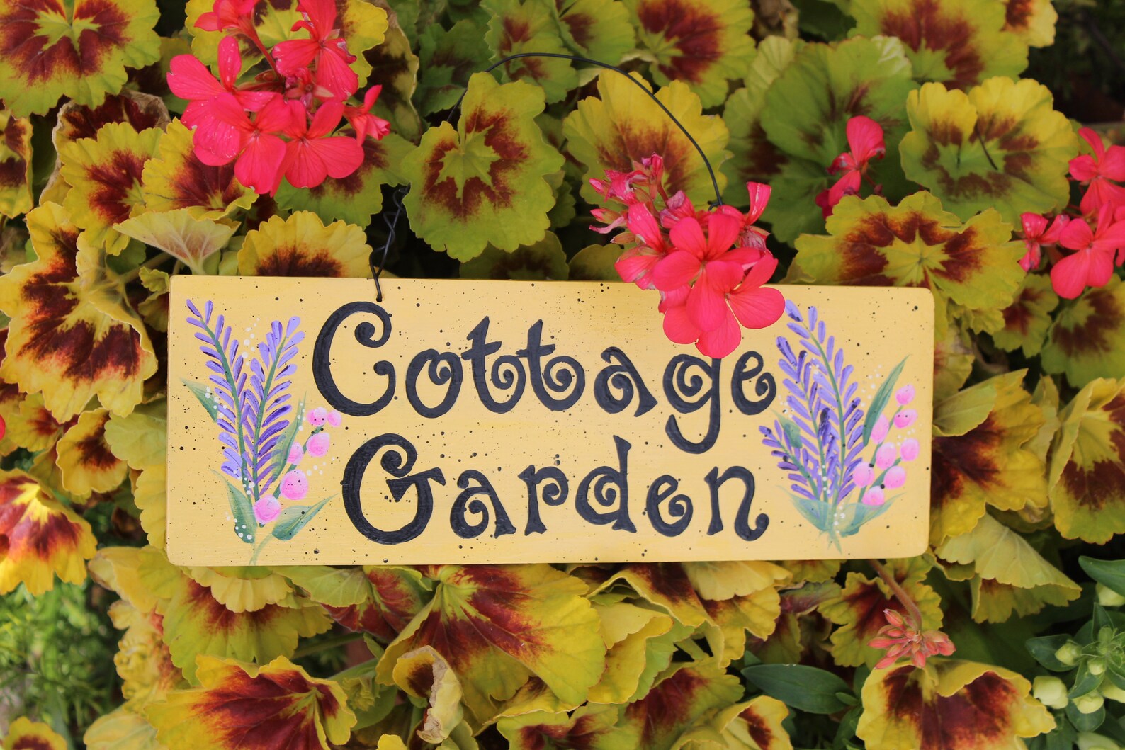 Hand Painted Cottage Garden Sign Flowers Sign Homemade Etsy