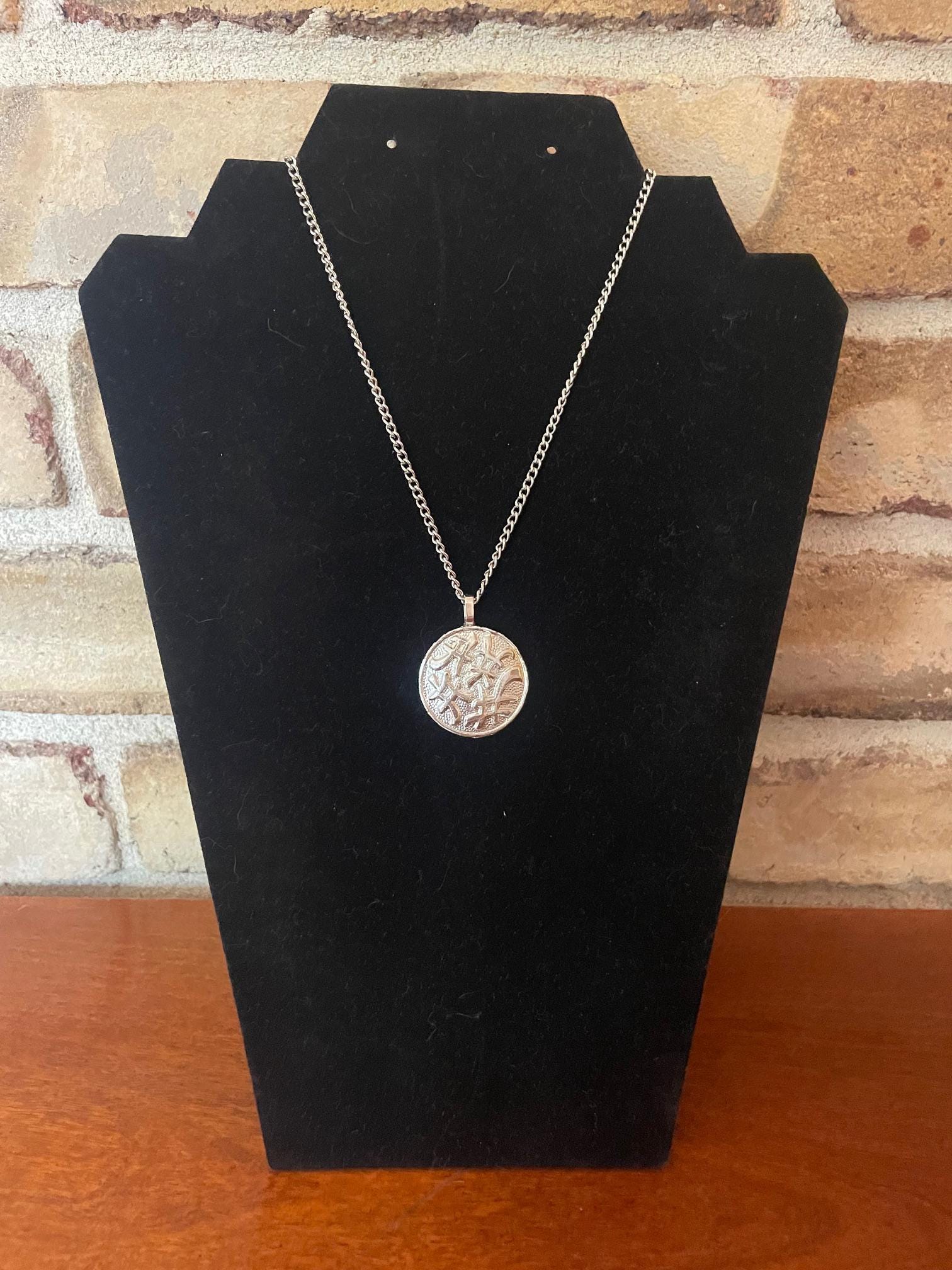 Vintage 80s Mens Silver Necklace - Etsy