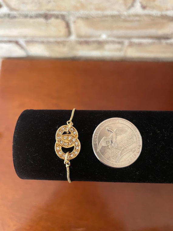 Vintage 1980's tiny interlocking circles rhinesto… - image 3